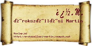 Árokszállási Martin névjegykártya