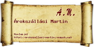 Árokszállási Martin névjegykártya